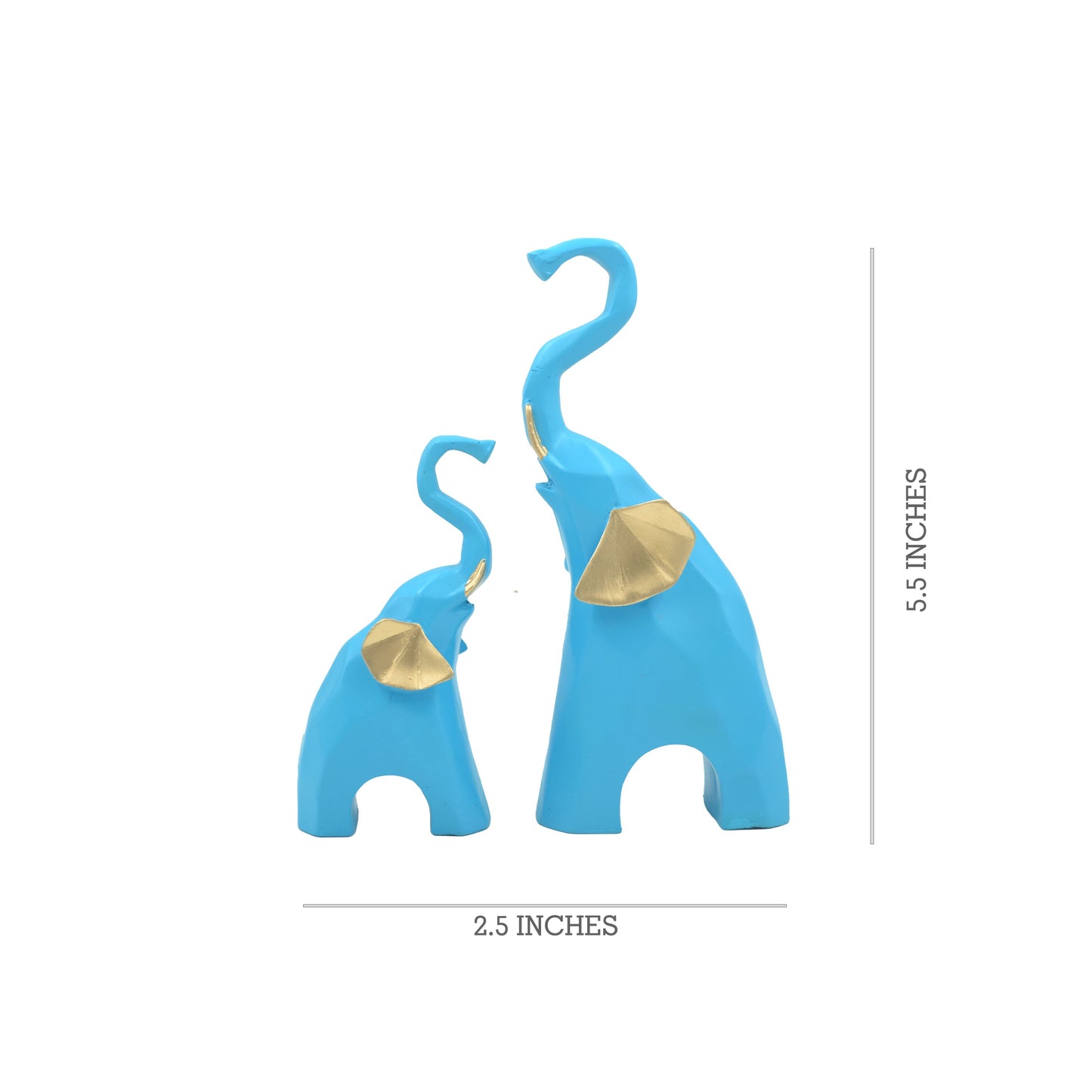 Handcrafted Polyresin Elephant Statues for Home Decoration | Office Desk Decoration | Living Room Decoration - Blue