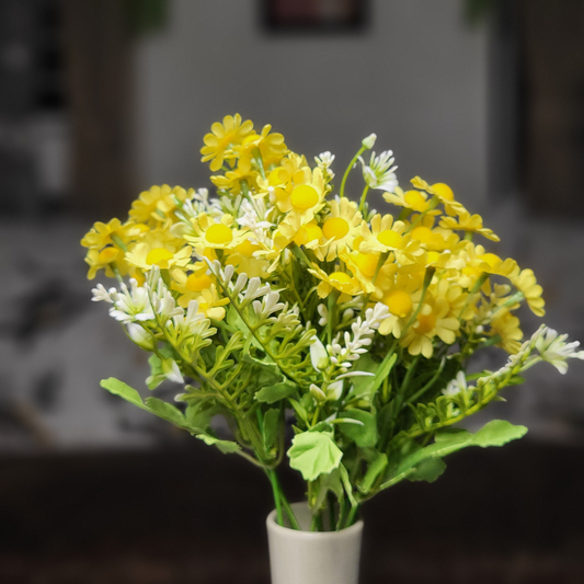 Artificial Daisy Flower Light Yellow (Bunch Of 2).