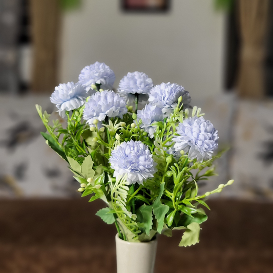 Artificial Chrysanthemum Flower Sky Blue (Bunch Of 2).