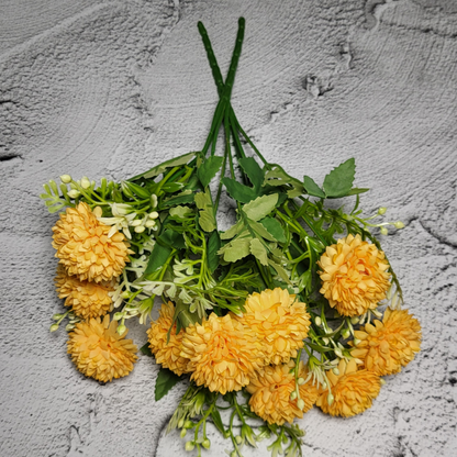 Artificial Chrysanthemum Flower Yellow (Bunch Of 2). .