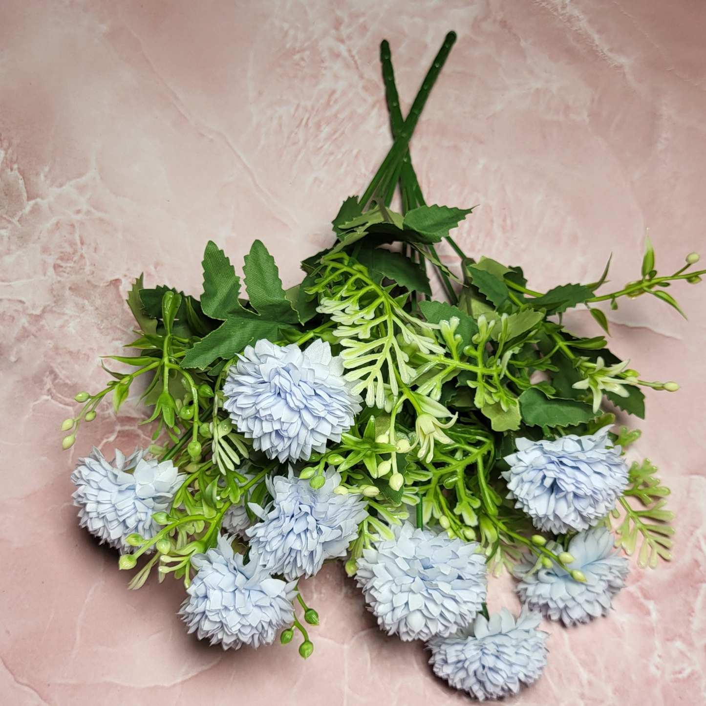 Artificial Chrysanthemum Flower Sky Blue (Bunch Of 2).