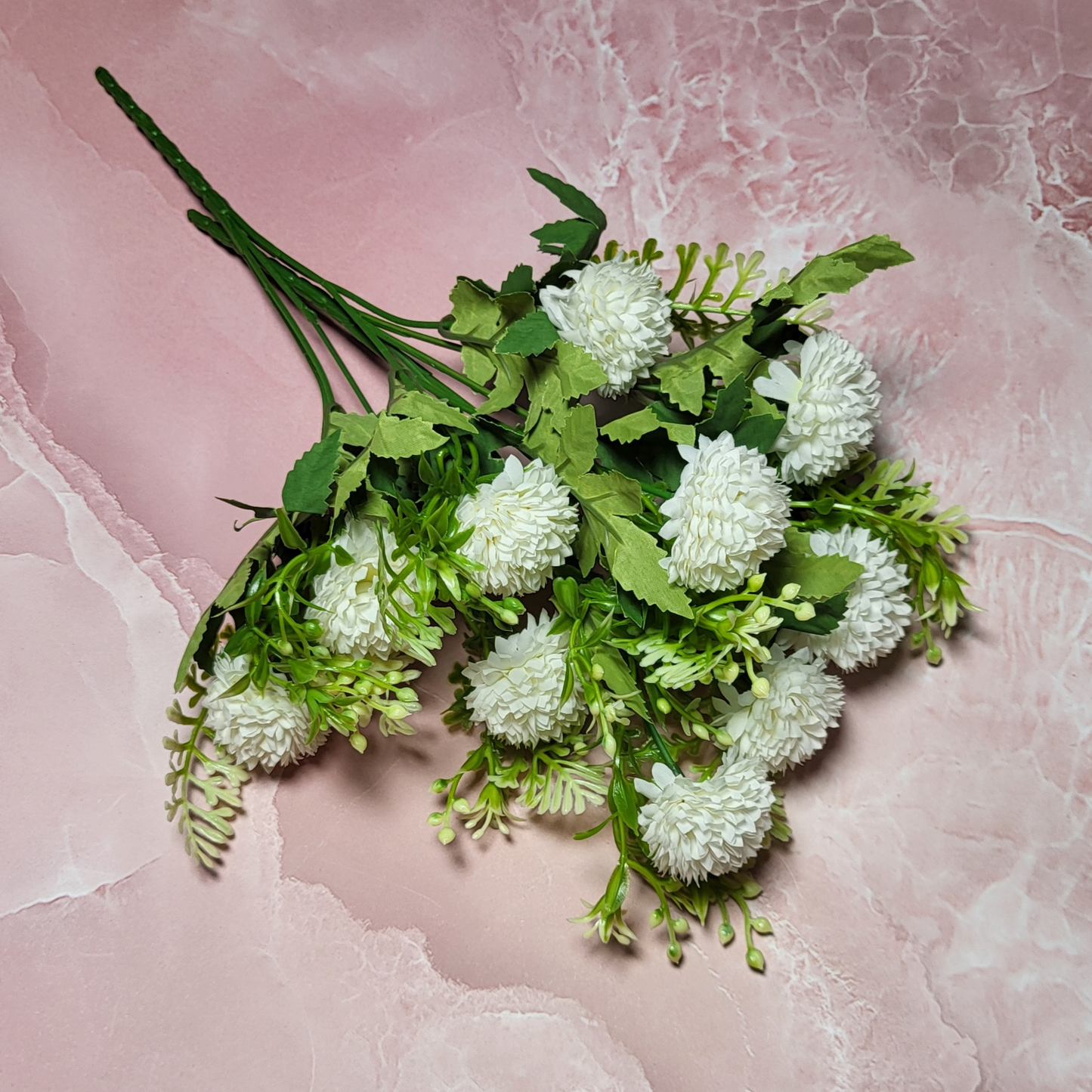 Artificial Chrysanthemum Flower White (Bunch Of 2).