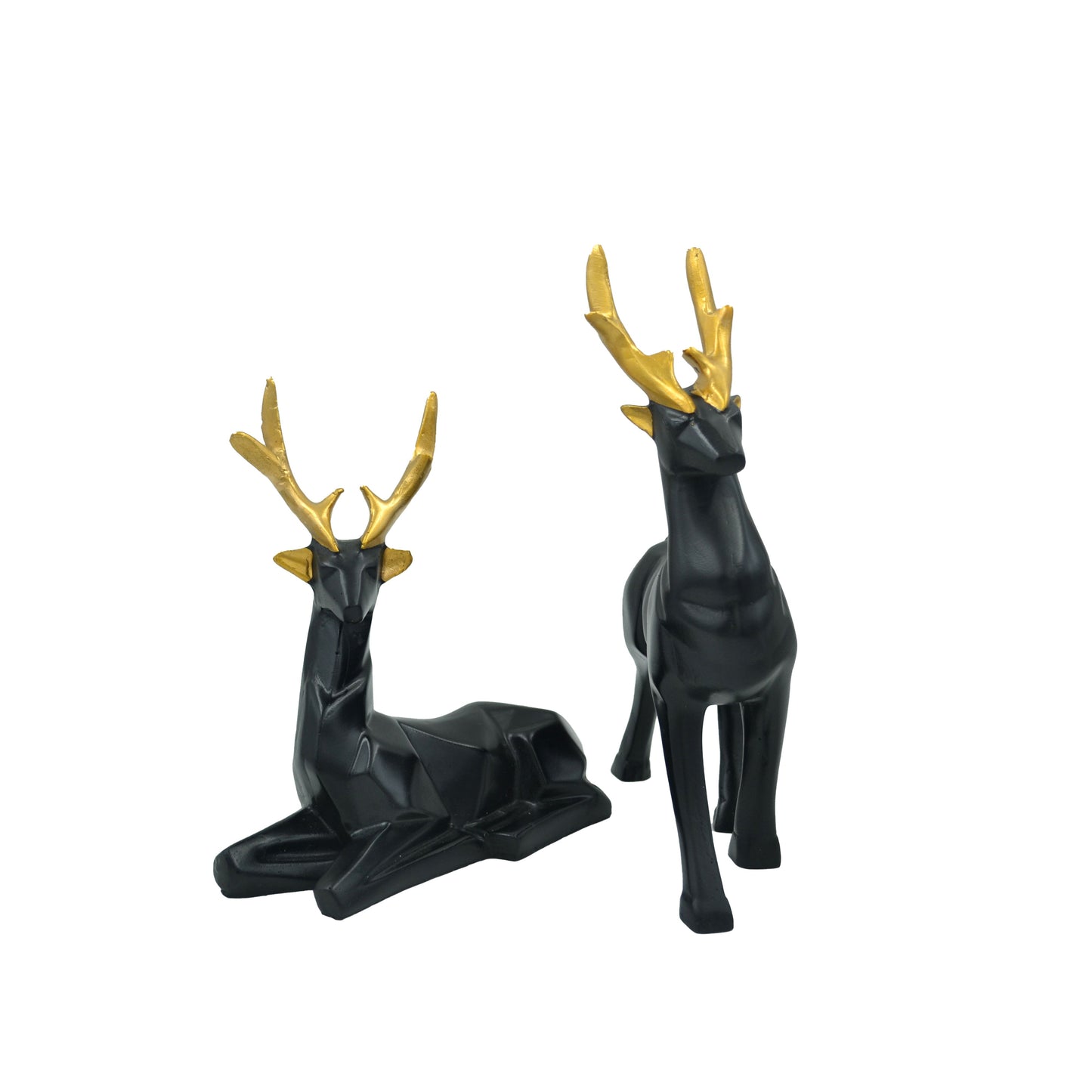 Handcrafted Polyresin Deer/HIran Statues for Home Decoration | Office Desk Decoration | Living Room Decoration - Black