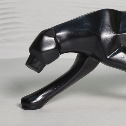 Handcrafted Polyresin Black Panther for Home Decoration | Office Desk Decoration | Living Room Decoration - Black