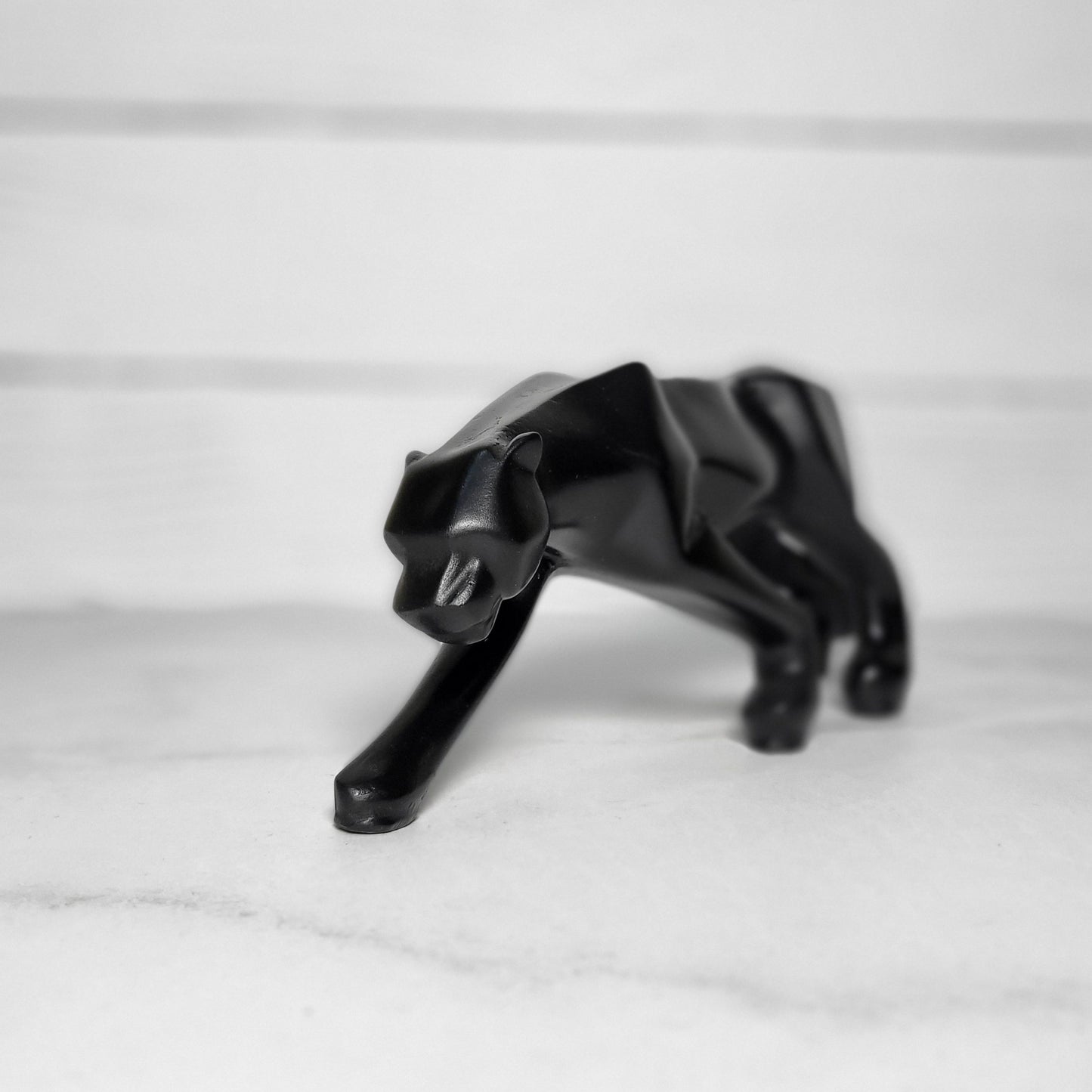 Handcrafted Polyresin Black Panther for Home Decoration | Office Desk Decoration | Living Room Decoration - Black