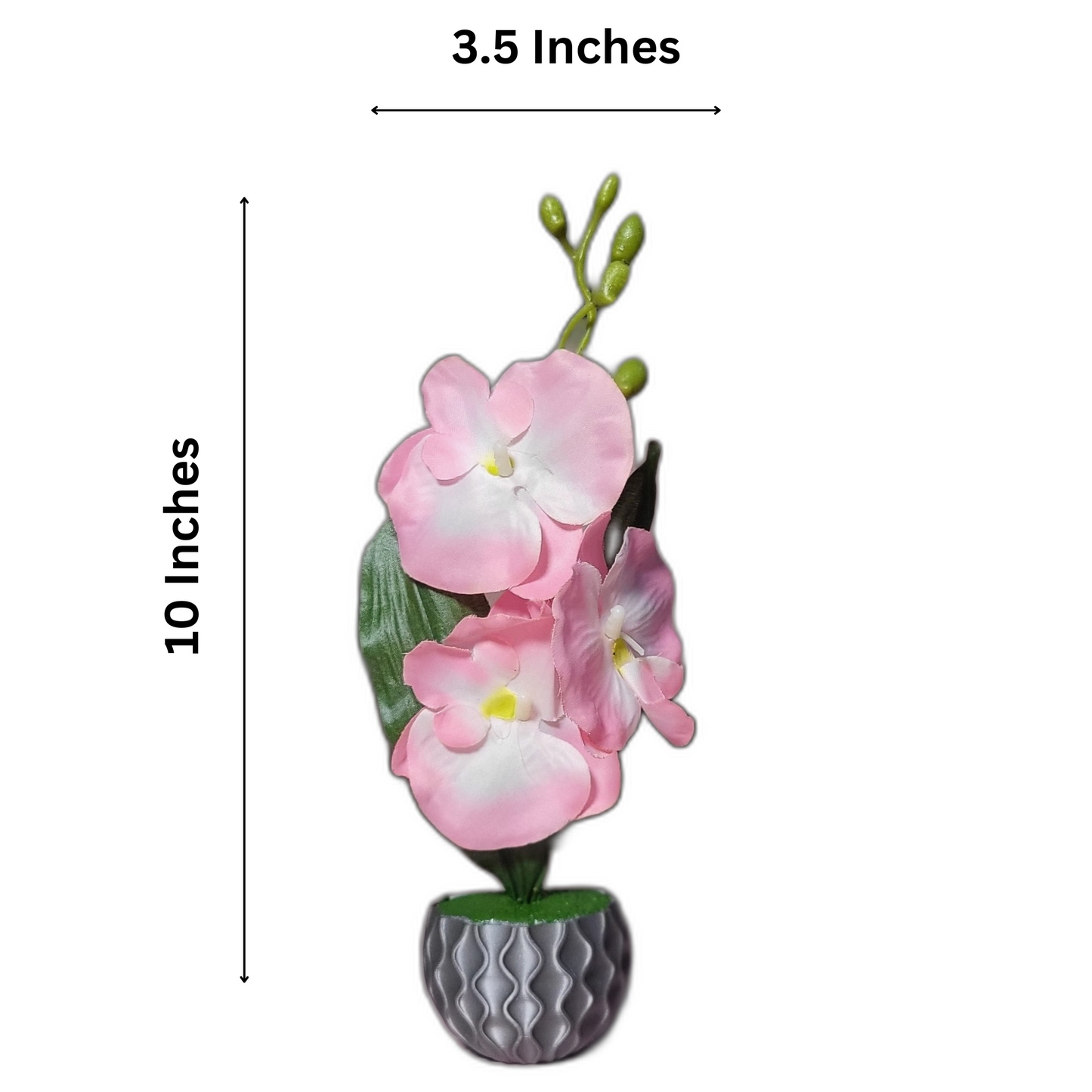 3D Printed Fridge Magnet Flower Pot with Artificial Flower and Creeper - Set of 2  (White and Gray Pink Flower)