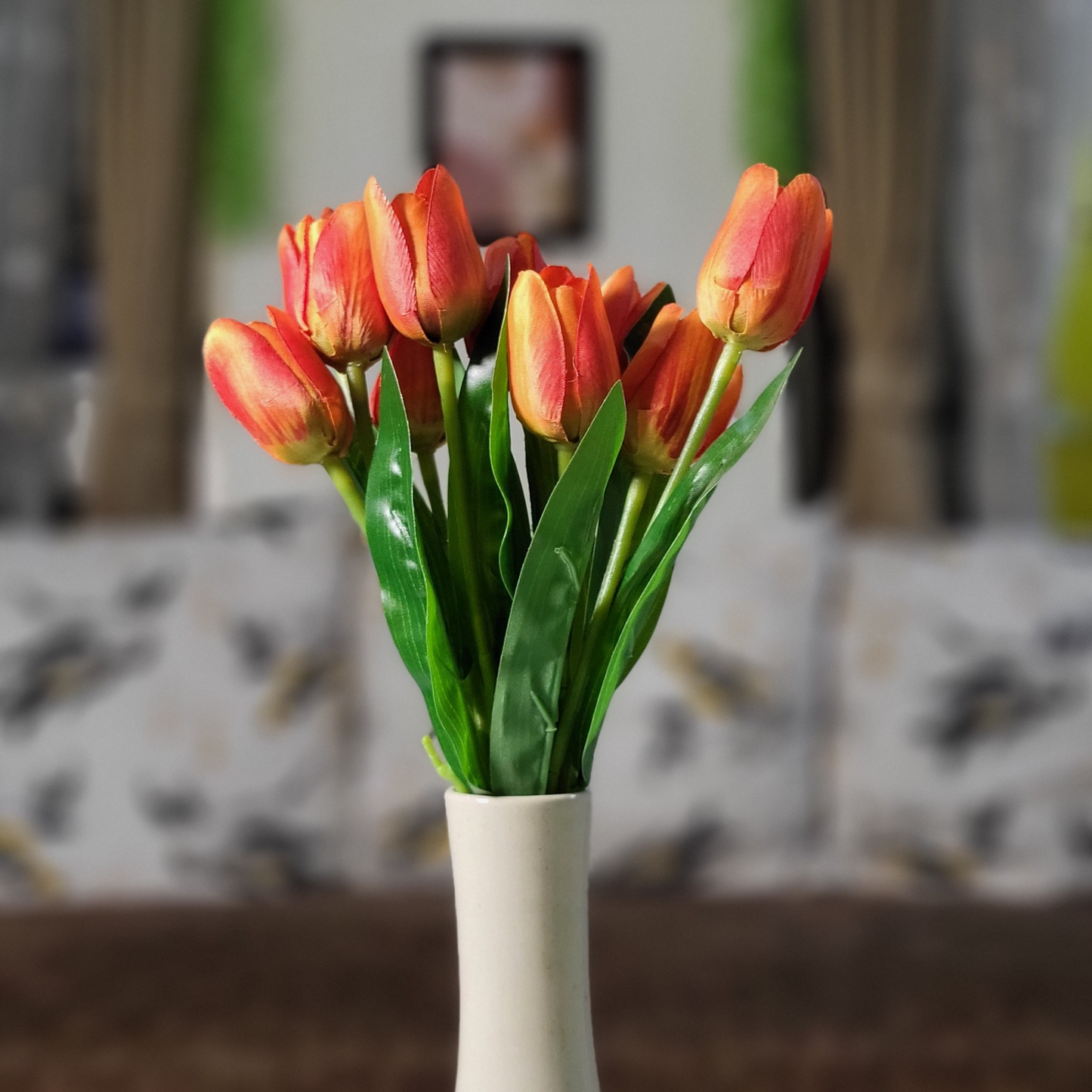 Artificial Tulip Flower Orange (Bunch Of 2).